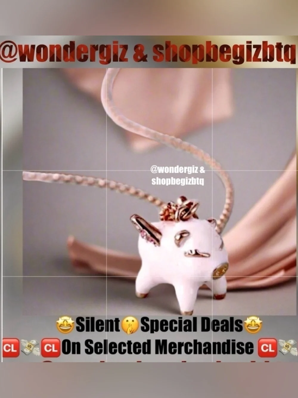 Authentic Kate Spade Cute Necklace Drop Flying Pig Lever Back Pink & Rose Gold